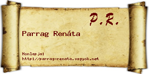 Parrag Renáta névjegykártya